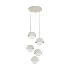 Hängelampen|Esszimmer Lampen*TK Lighting Hängelampe Metall Glas G9 H: max. 1,4 m Beige Weiß 5-flammig