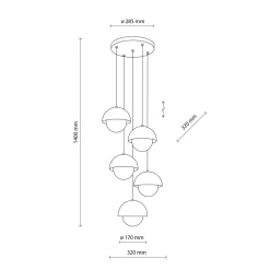 Hängelampen|Esszimmer Lampen*TK Lighting Hängelampe Metall Glas G9 H: max. 1,4 m Beige Weiß 5-flammig