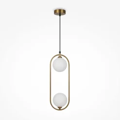 Hängelampen|Esszimmer Lampen*Maytoni Hängelampe Metall Glas H: max. 204 cm in Messing Weiß