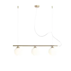 Bürolampen|Feuchtraumleuchten*ALDEX Hängelampe Metall Glas in Gold Weiß 3-flammig blendarm