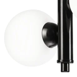 Lamkur Hängelampe Metall Glas Schwarz Weiß 2x E27 Kugelschirme< Schlafzimmer Lampen|Kugellampen