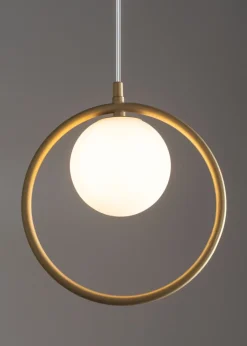 Hängelampen|Esszimmer Lampen*Sigma Hängelampe Metall Gold Glas Kugel Ø12 cm G9 Modern