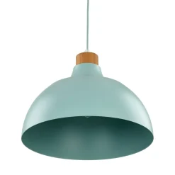 Esszimmer Lampen|Schlafzimmer Lampen*TK Lighting Hängelampe Metall Holz Ø 34 cm rund Mint Grün E27 Retro