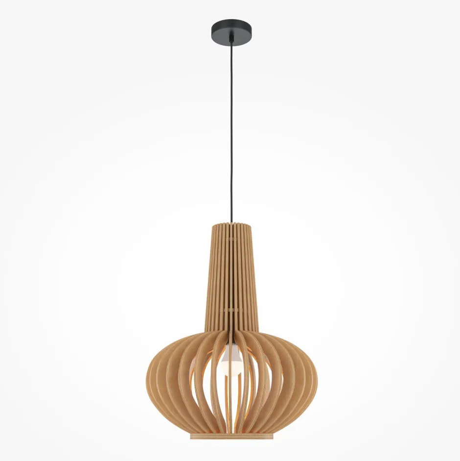 Maytoni Hängelampe Metall Holz D: 35 cm rund H: max. 340,5 cm< Küchenlampen|Lampen Aus Aller Welt