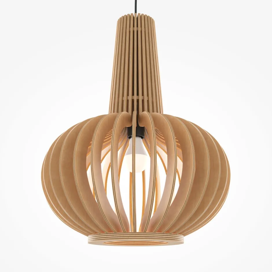 Maytoni Hängelampe Metall Holz D: 35 cm rund H: max. 340,5 cm< Küchenlampen|Lampen Aus Aller Welt