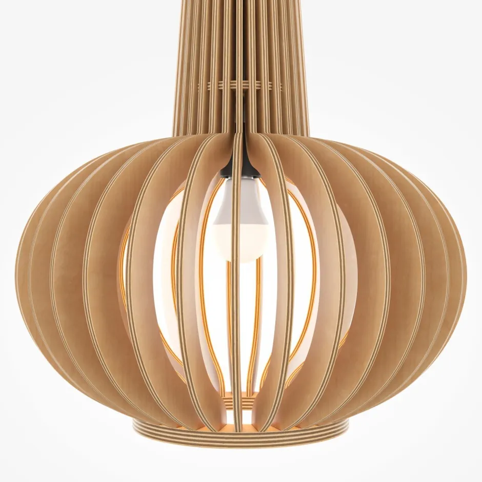 Maytoni Hängelampe Metall Holz D: 35 cm rund H: max. 340,5 cm< Küchenlampen|Lampen Aus Aller Welt