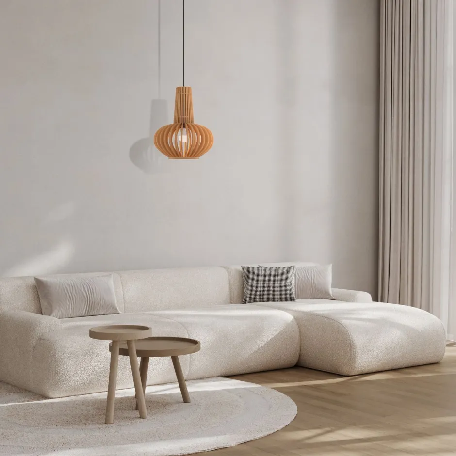 Maytoni Hängelampe Metall Holz D: 35 cm rund H: max. 340,5 cm< Küchenlampen|Lampen Aus Aller Welt