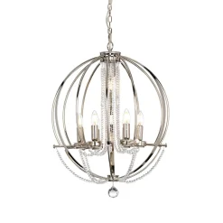 Elstead Hängelampe Metall in Nickel Ø61cm rund DERINA< Hängelampen|Esszimmer Lampen