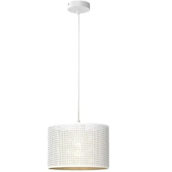 Luminex Hängelampe Metall in Weiß Gold Ø25 cm rund E27 Loft< Hängelampen|Bürolampen