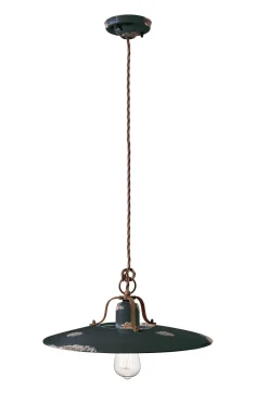 Ferroluce Hängelampe Metall Keramik D: 40 cm rund E27 NICOLA< Wohnzimmerlampen|Keramiklampen