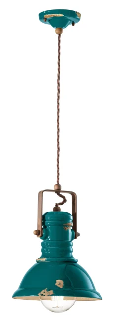 Ferroluce Hängelampe Metall Keramik E27 D: 23 cm rund CARLO< Wohnzimmerlampen|Keramiklampen