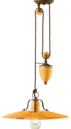 Ferroluce Hängelampe Metall Keramik E27 verstellbar Industrial< Wohnzimmerlampen|Keramiklampen