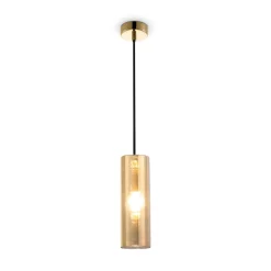 Hängelampen|Esszimmer Lampen*Maytoni Hängelampe Metall Rauchglas rund Ø 8 cm H: max. 178 cm