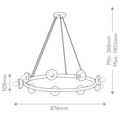 Hängelampen|Bürolampen*Elstead Hängelampe Metall rund D: 87,6 cm H: max. 185,5 cm E14