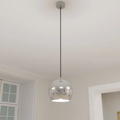 Hängelampen|Esszimmer Lampen*Easylight Hängelampe Metall rund Retro Chrom Kugelschirm