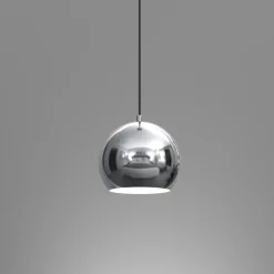 Hängelampen|Esszimmer Lampen*Easylight Hängelampe Metall rund Retro Chrom Kugelschirm