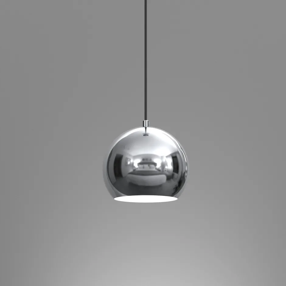 Hängelampen|Esszimmer Lampen*Easylight Hängelampe Metall rund Retro Chrom Kugelschirm