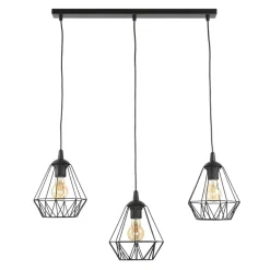 Hängelampen|Esszimmer Lampen*Luminex Hängelampe Metall Schwarz geometrisch Retro Esstisch