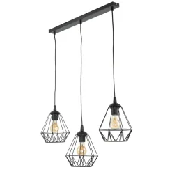 Hängelampen|Esszimmer Lampen*Luminex Hängelampe Metall Schwarz geometrisch Retro Esstisch