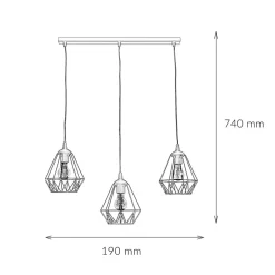 Hängelampen|Esszimmer Lampen*Luminex Hängelampe Metall Schwarz geometrisch Retro Esstisch