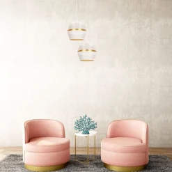 Hängelampen|Bürolampen*Belis Hängelampe Metall Schwarz Gold E27 70 cm lang 3-flammig