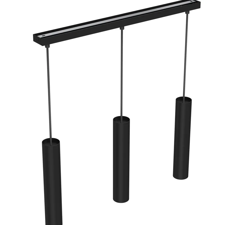 Moderne Lampen|Esszimmer Lampen*Luminex Hängelampe Metall Schwarz Modern 3-flammig GU10 VISHAL