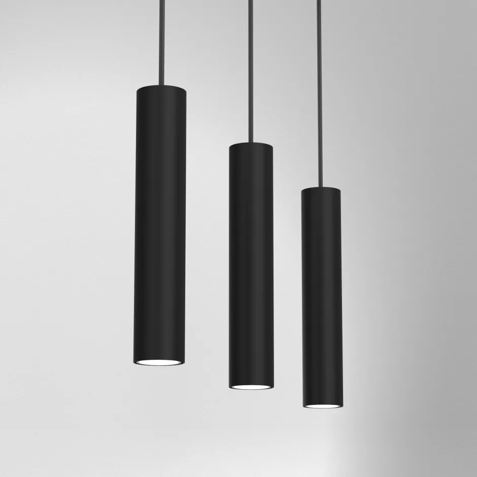 Moderne Lampen|Esszimmer Lampen*Luminex Hängelampe Metall Schwarz Modern 3-flammig GU10 VISHAL