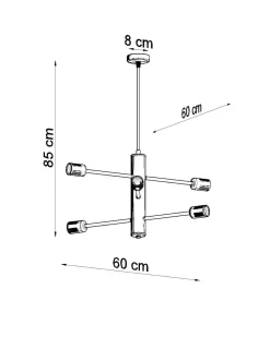 Sollux Hängelampe Metall Schwarz 6-flammig E27 Esstisch< Hängelampen|Wohnzimmerlampen