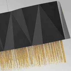 Hängelampen|Esszimmer Lampen*Elstead Hängelampe Metall Schwarz Gold Modern Design