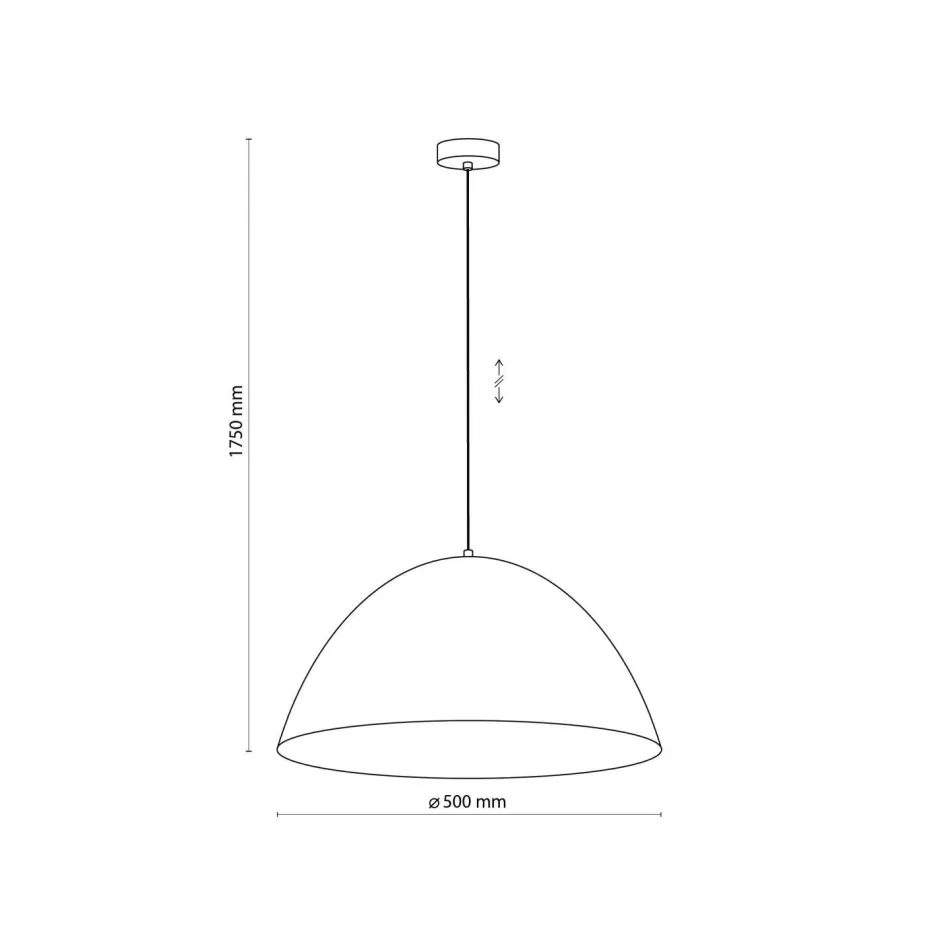 TK Lighting Hängelampe Metall Schwarz Ø 50 cm rund E27< Moderne Lampen|Wohnzimmerlampen