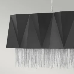 Moderne Lampen|Designerlampen*Elstead Hängelampe Metall Schwarz Silber Modern Design