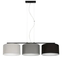 Belis Hängelampe Metall Stoff E27 100 cm Grau Graphit Schwarz< Hängelampen|Bürolampen