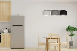 Belis Hängelampe Metall Stoff E27 100 cm Grau Graphit Schwarz< Hängelampen|Bürolampen