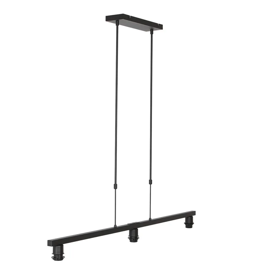 Hängelampen|Bürolampen*Steinhauer Hängelampe Metall Stoff in Schwarz Silber 140 cm lang