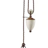 Ferroluce Hängelampe Metall verstellbar Creme Rostbraun E27< Wohnzimmerlampen|Keramiklampen