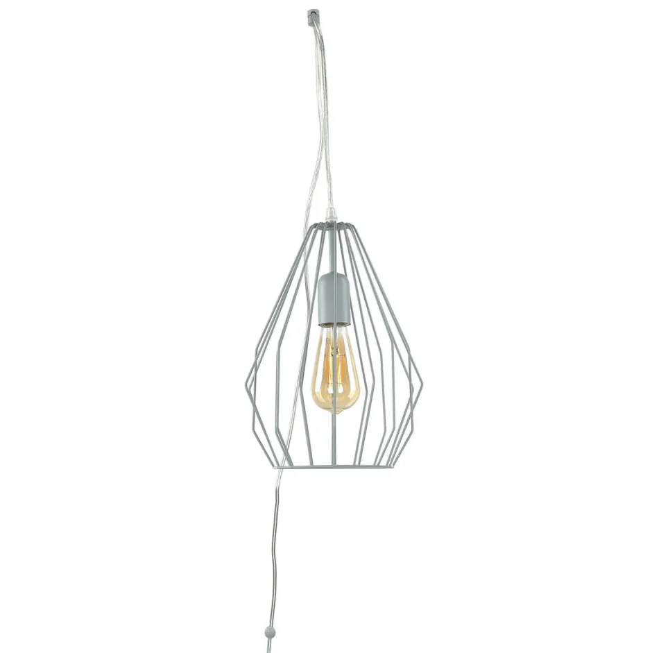 Hängelampen|Esszimmer Lampen*Easylight Hängelampe mit Stecker Kabel 5,5 m lang Grau flexibel