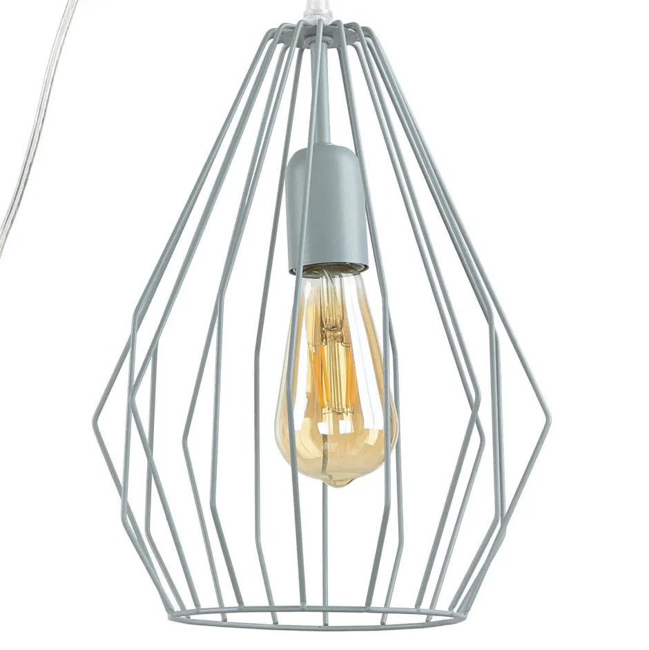 Hängelampen|Esszimmer Lampen*Easylight Hängelampe mit Stecker Kabel 5,5 m lang Grau flexibel