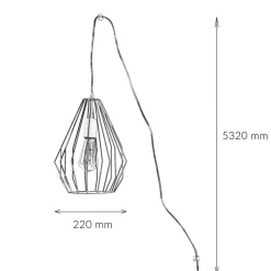 Hängelampen|Esszimmer Lampen*Easylight Hängelampe mit Stecker Kabel 5,5 m lang Grau flexibel