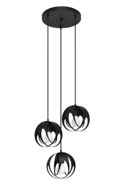 Sollux Hängelampe Modern Ø 30 cm Metall 3-flammig E27 Schwarz< Hängelampen|Esszimmer Lampen