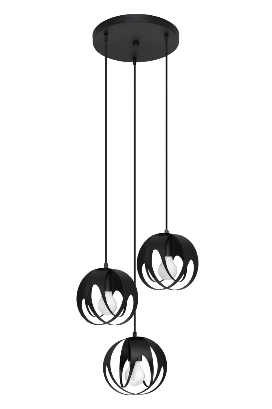 Sollux Hängelampe Modern Ø 30 cm Metall 3-flammig E27 Schwarz< Hängelampen|Esszimmer Lampen