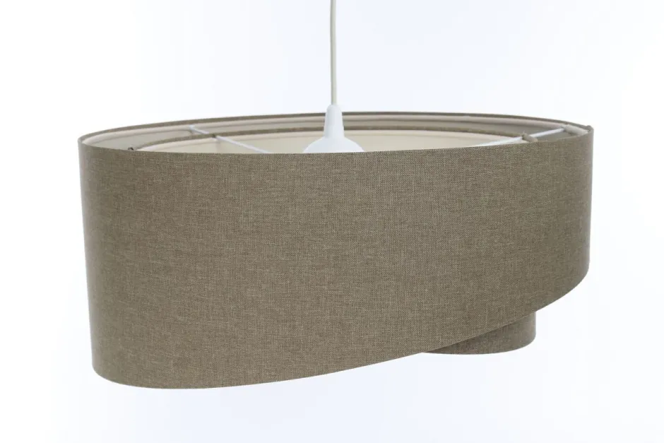 BPS Koncept Hängelampe Modern E27 rund D: 40 cm Braun Stoff Boho< Hängelampen|Bürolampen