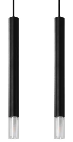 Sollux Hängelampe Modern 2-flammig G9 schmal Schwarz< Moderne Lampen|Wohnzimmerlampen