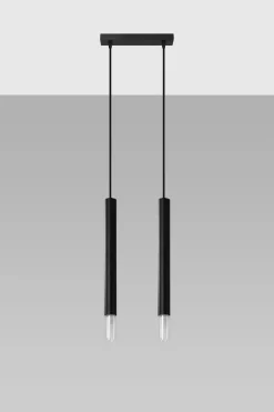 Sollux Hängelampe Modern 2-flammig G9 schmal Schwarz< Moderne Lampen|Wohnzimmerlampen