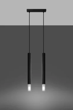 Sollux Hängelampe Modern 2-flammig G9 schmal Schwarz< Moderne Lampen|Wohnzimmerlampen