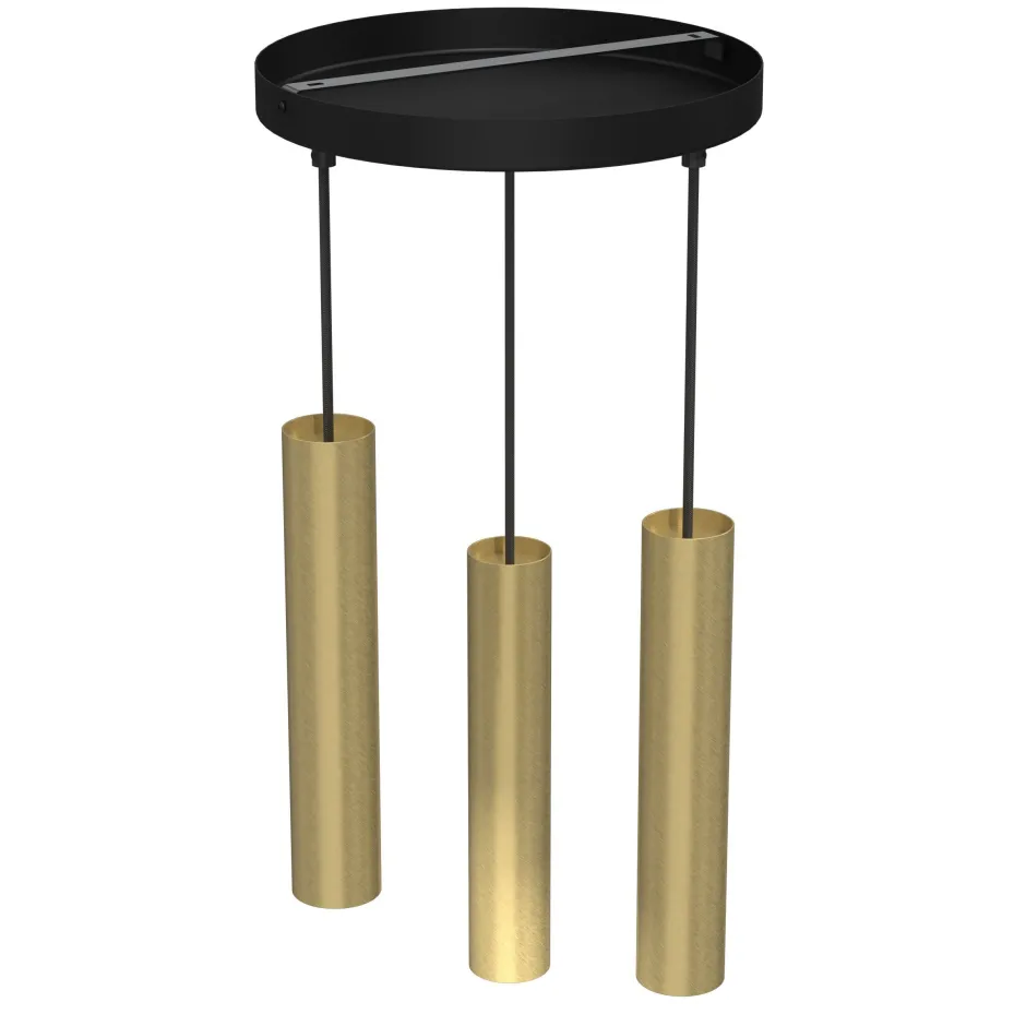 Hängelampen|Moderne Lampen*Luminex Hängelampe Modern Messing Schwarz GU10 3-flammig