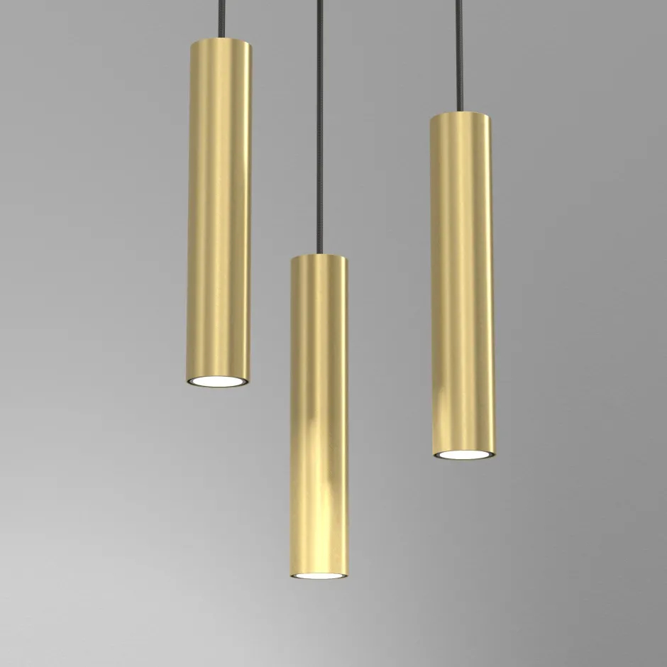 Hängelampen|Moderne Lampen*Luminex Hängelampe Modern Messing Schwarz GU10 3-flammig