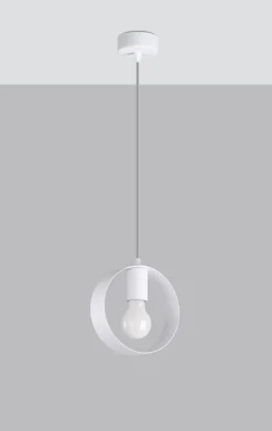 Sollux Hängelampe Modern rund Ø 18 cm Metall Weiß E27 HIAS< Hängelampen|Esszimmer Lampen