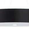 Sollux Hängelampe Modern rund Ø 80 cm groß Schwarz Stoff Glas< Wohnzimmerlampen|Stofflampen