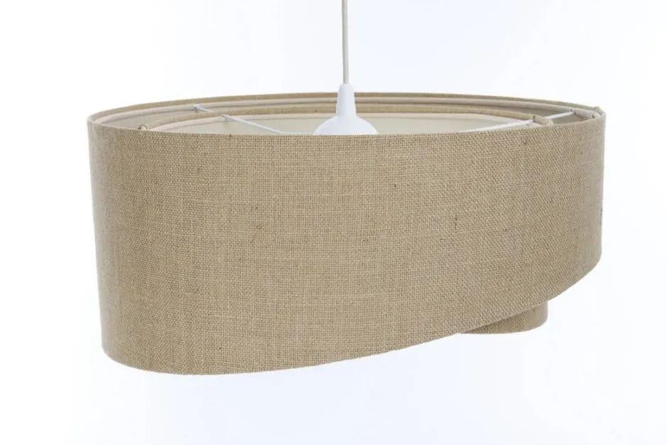 BPS Koncept Hängelampe Natur E27 rund Ø 60 cm Stoff Modern verstellbar< Bürolampen|Schlafzimmer Lampen