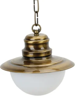 Außenleuchten Antik|Rustikale Außenleuchten*Lido Hängelampe PELLA Messing Glas Maritim außen